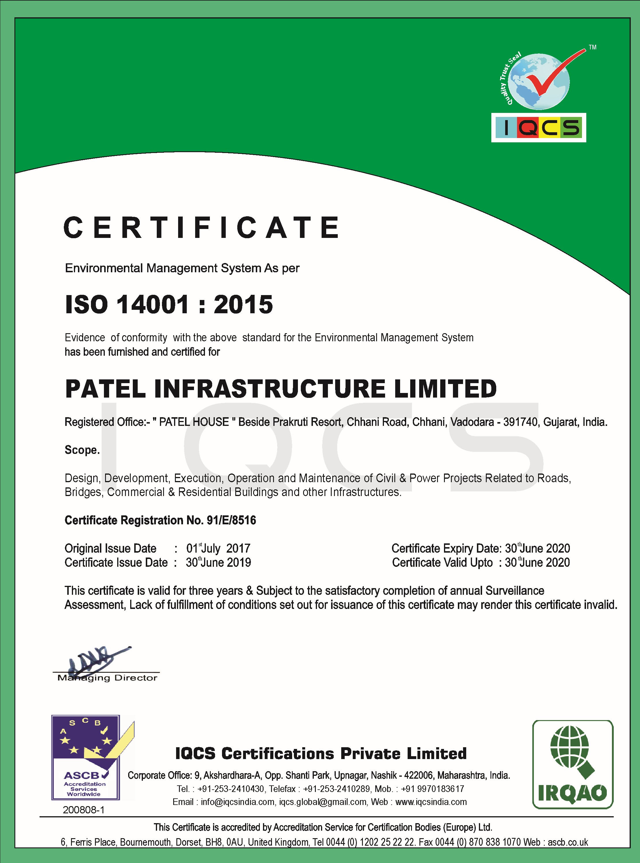 About | Patel Infrastructure Limited